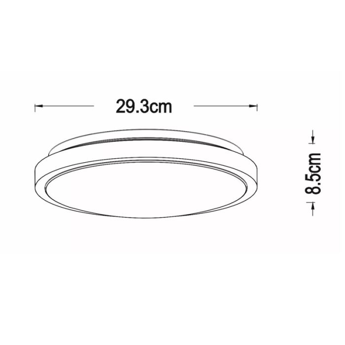 Witte badkamer plafondlamp modern, Dasher, 12W, 2700K LED, IP44