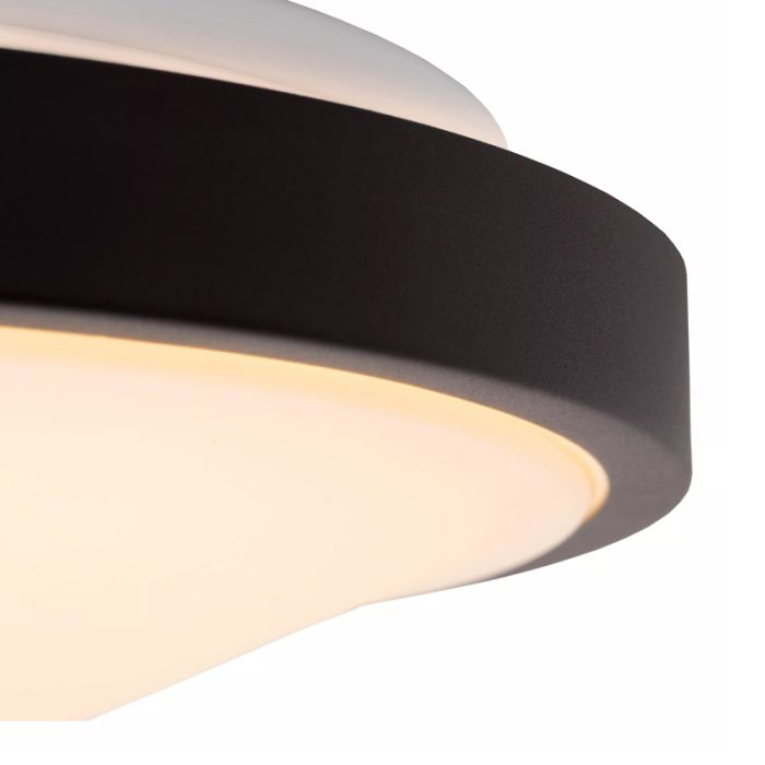 Zwarte badkamer plafondlamp modern, Dasher, 24W, 2700K LED, IP44