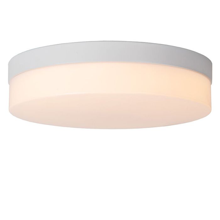 Witte badkamer plafondlamp kunststof, Biskit, 18W, 2700K LED, IP44