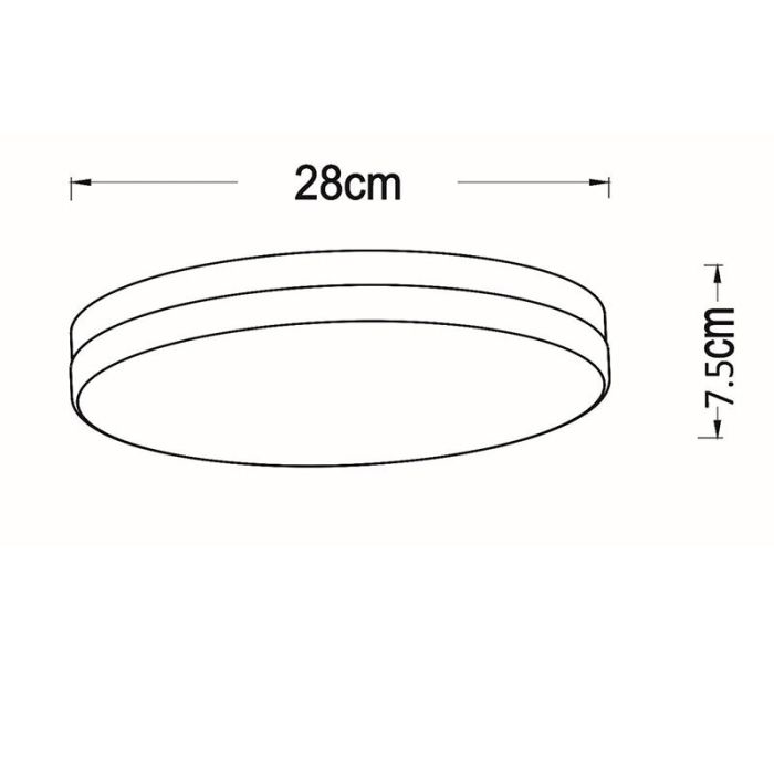 Witte badkamer plafondlamp kunststof, Biskit, 18W, 2700K LED, IP44