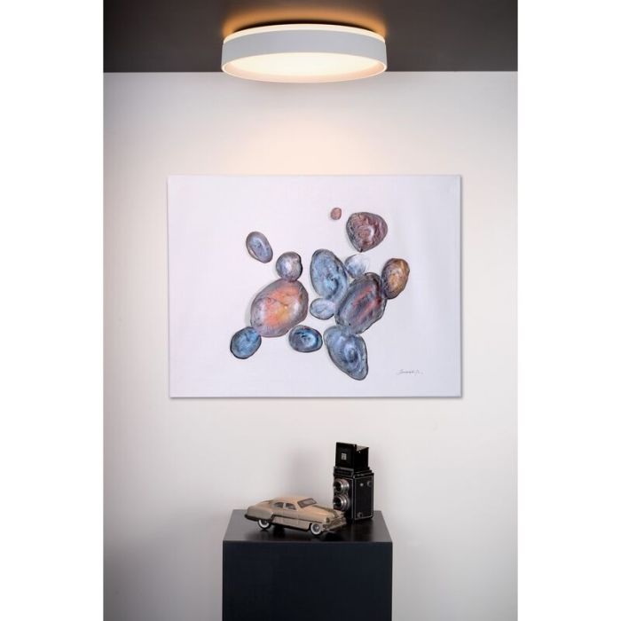 Witte plafonniere Nuria, acryl, 24w warm wit licht