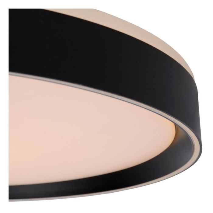 Zwarte plafonniere Nuria, acryl, 36w warm wit licht