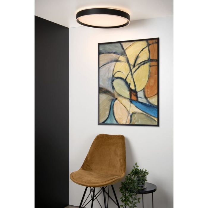 Zwarte plafonniere Nuria, acryl, 36w warm wit licht
