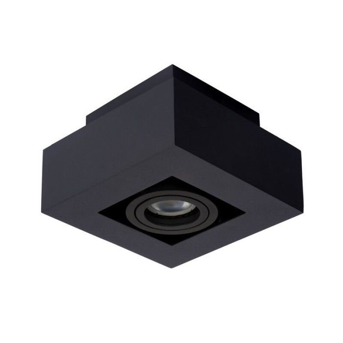 Zwarte dim to warm plafondspot Xirax, incl. 1x 5w GU10