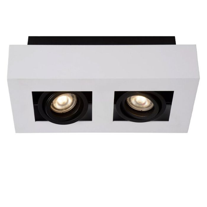 Witte dim to warm plafondspot Xirax, incl. 2x 5w GU10