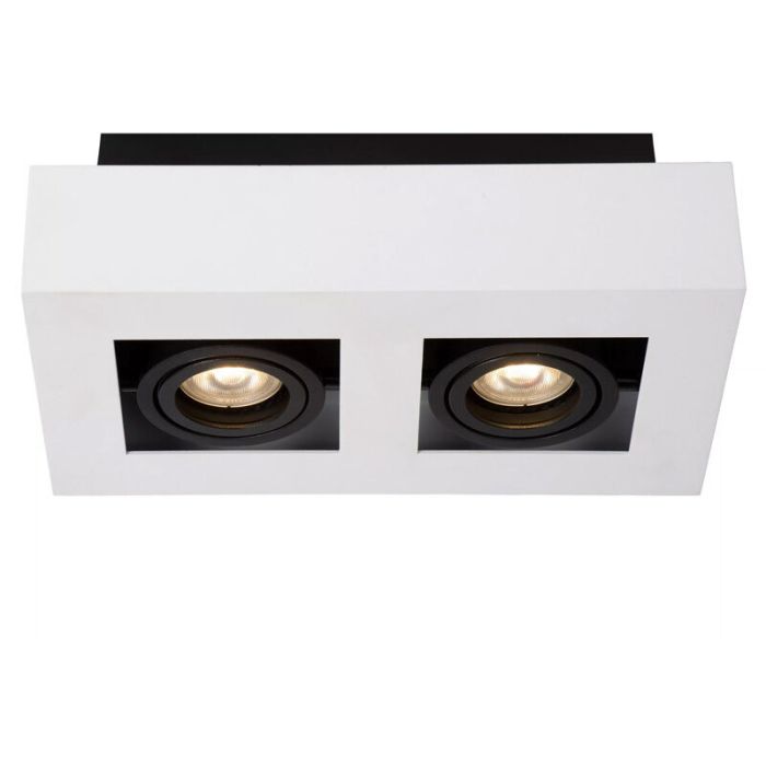 Witte dim to warm plafondspot Xirax, incl. 2x 5w GU10