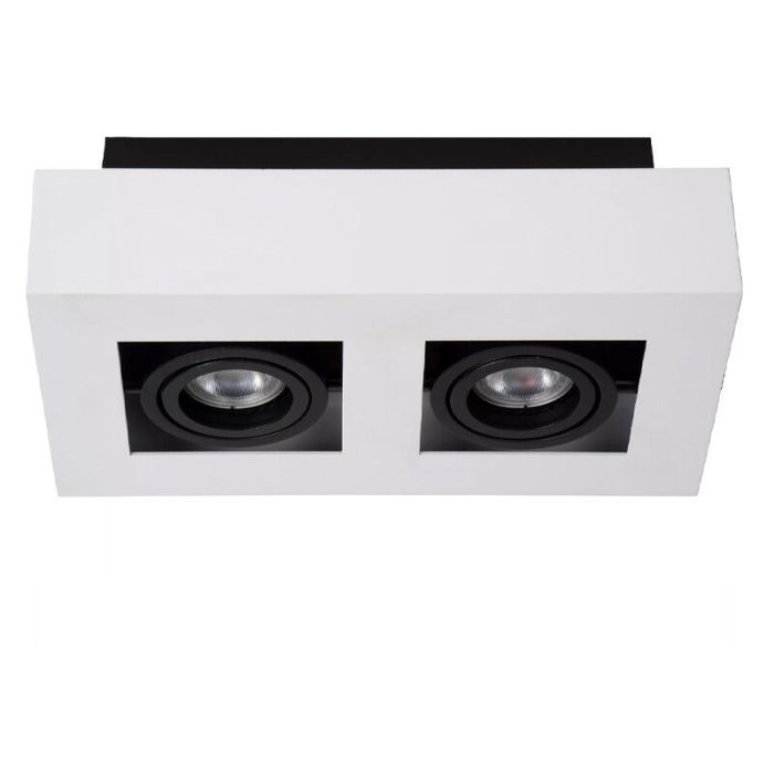 Witte dim to warm plafondspot Xirax, incl. 2x 5w GU10