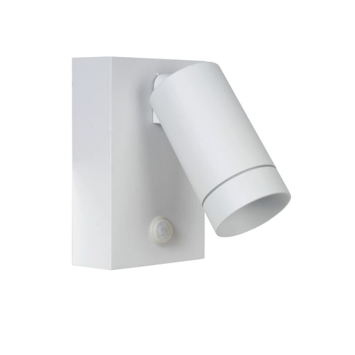 Witte buitenlamp met bewegingssensor Taylor, aluminium