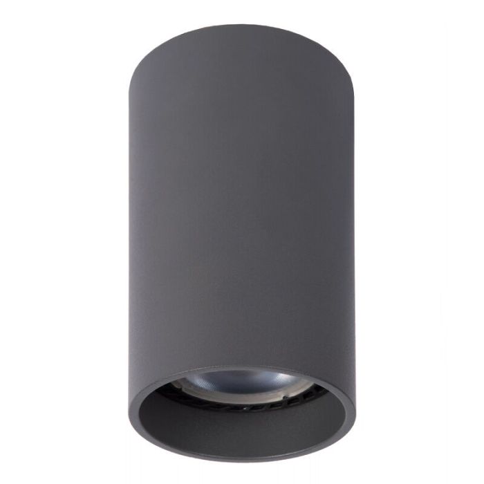 Moderne grijze dim to warm opbouwspot Delto, aluminium, rond