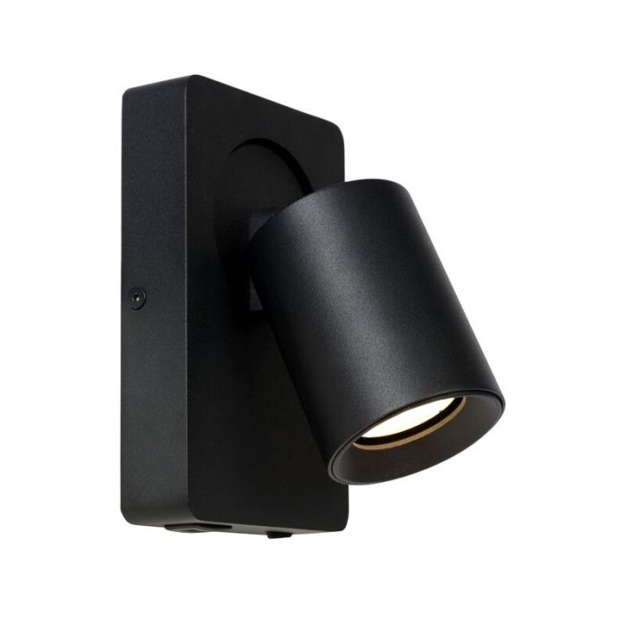 Zwarte wandspot Nigel, aluminium