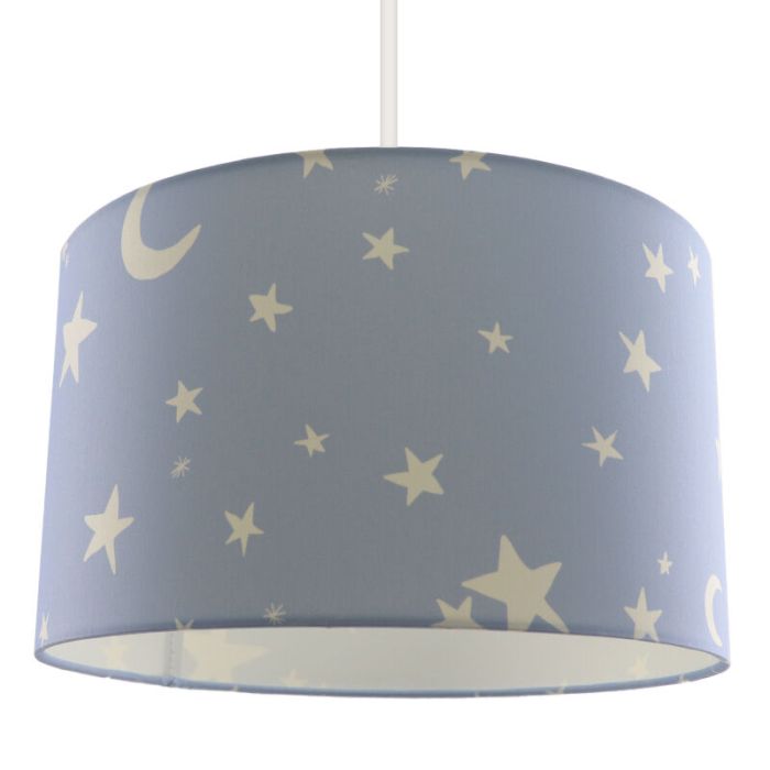Blauwe sterren hanglamp Stars, kinderkamer