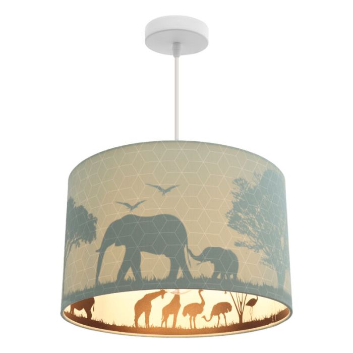 Mint dieren hanglamp Safari, Binnenzijde doorschijnend