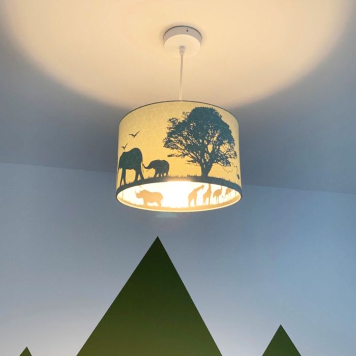 Mint dieren hanglamp Safari, Binnenzijde doorschijnend