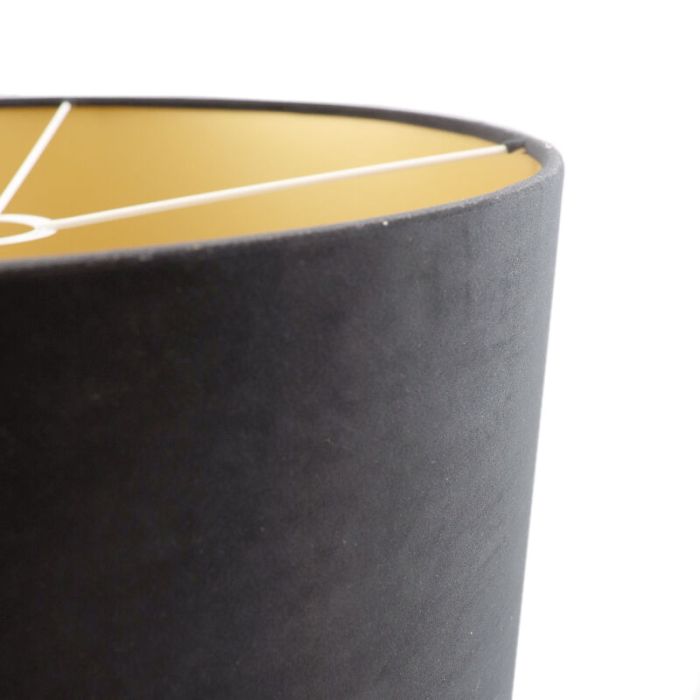 Zwart/gouden velours lampenkap Milene, 40 cm