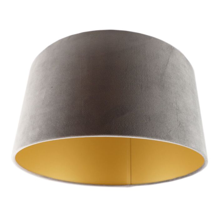 Grijs/gouden velours lampenkap Milene, 40 cm