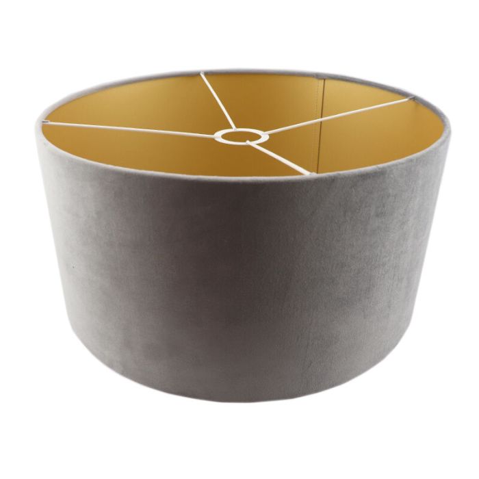 Grijs/gouden velours lampenkap Milene, 40 cm
