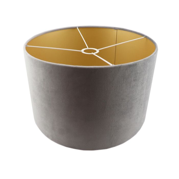 Grijs/gouden velours lampenkap Madelyn, 30 cm
