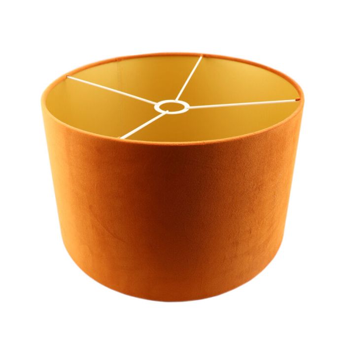 Oranje/gouden velours lampenkap Madelyn, 30 cm