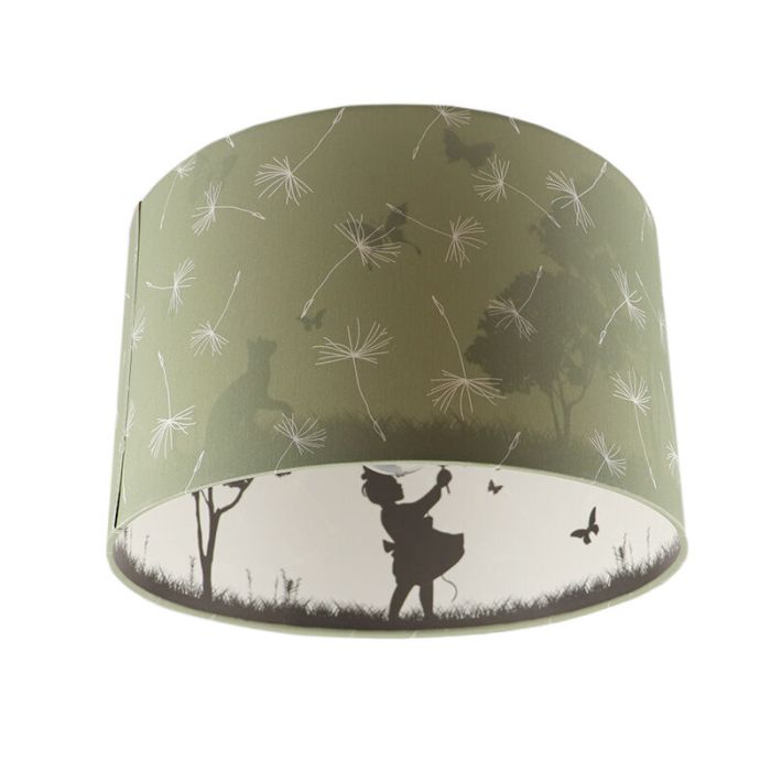 Olijfgroene kinderkamer plafondlamp Vlinders