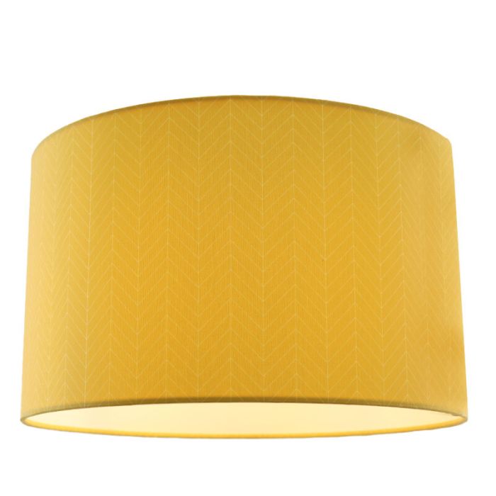 Okergele plafondlamp met lijntjesmotief