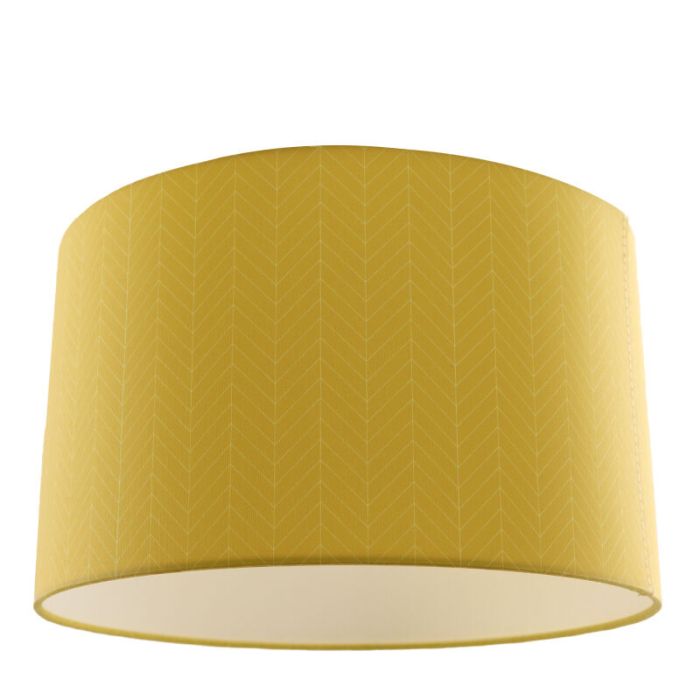 Okergele plafondlamp met lijntjesmotief