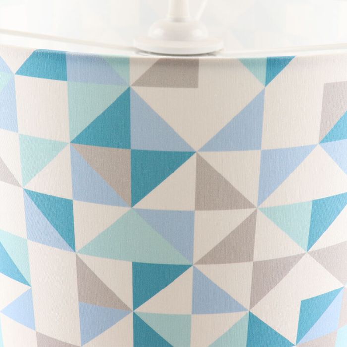 Ruitjesmotief hanglamp blauw, tienerkamer