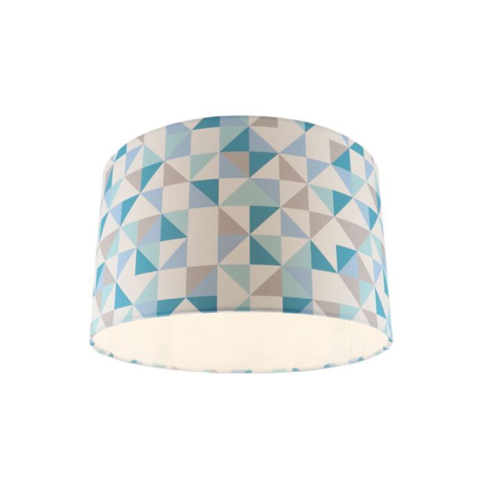 Ruitjesmotief plafondlamp blauw, tienerkamer