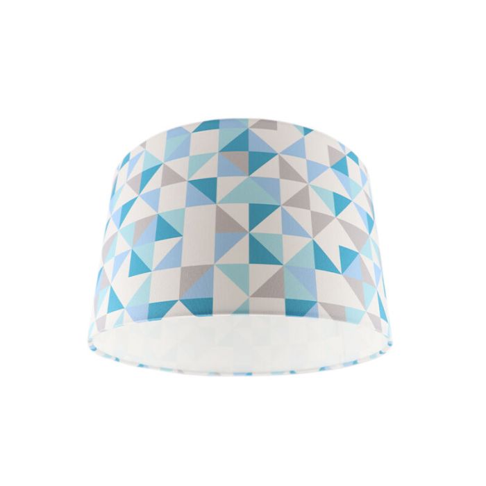 Ruitjesmotief plafondlamp blauw, tienerkamer