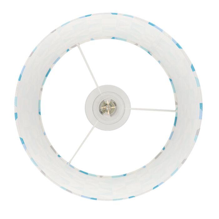 Ruitjesmotief plafondlamp blauw, tienerkamer