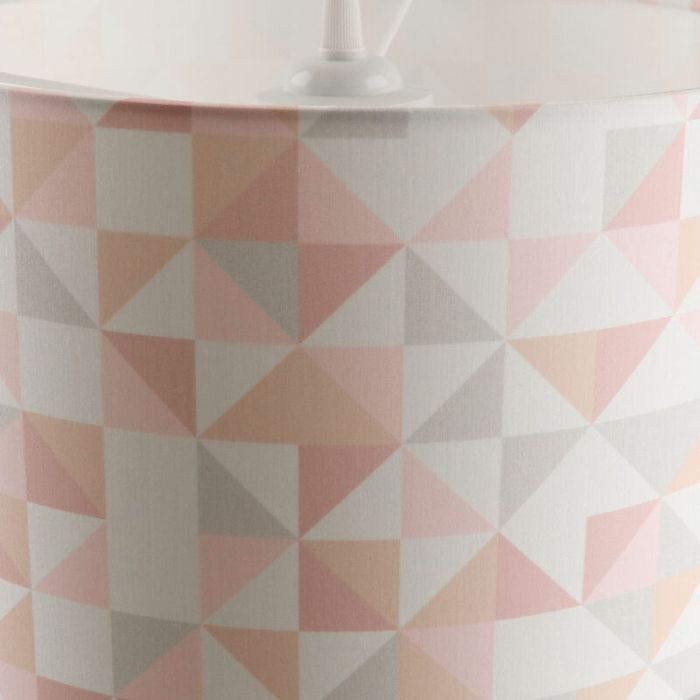 Ruitjesmotief hanglamp roze, tienerkamer