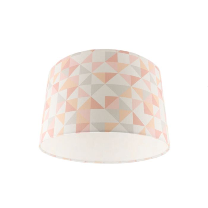 Ruitjesmotief plafondlamp roze, tienerkamer