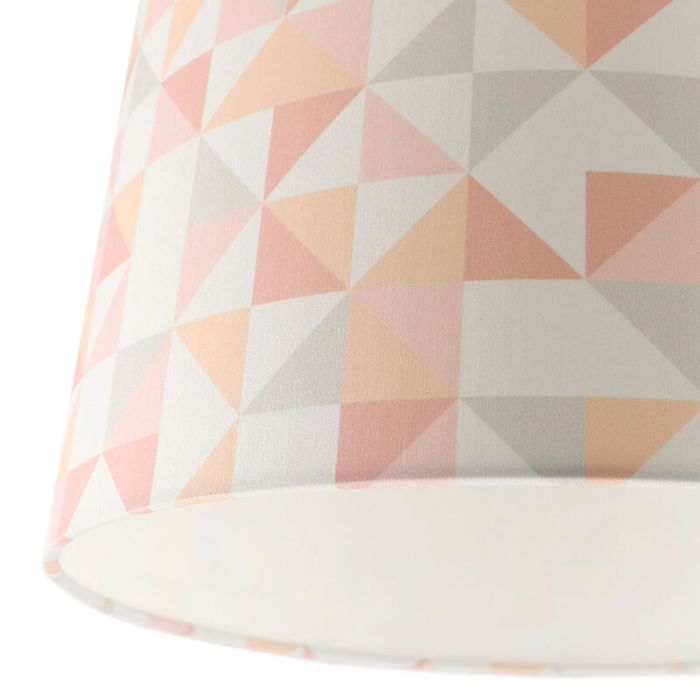 Ruitjesmotief plafondlamp roze, tienerkamer