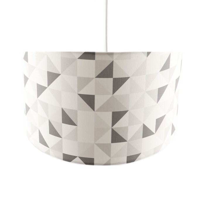 Ruitjesmotief hanglamp grijs, tienerkamer