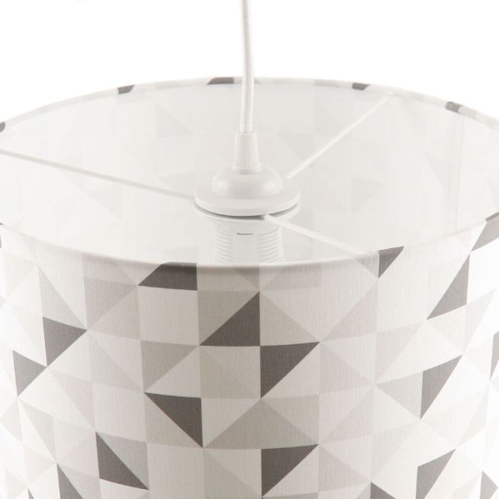 Ruitjesmotief hanglamp grijs, tienerkamer