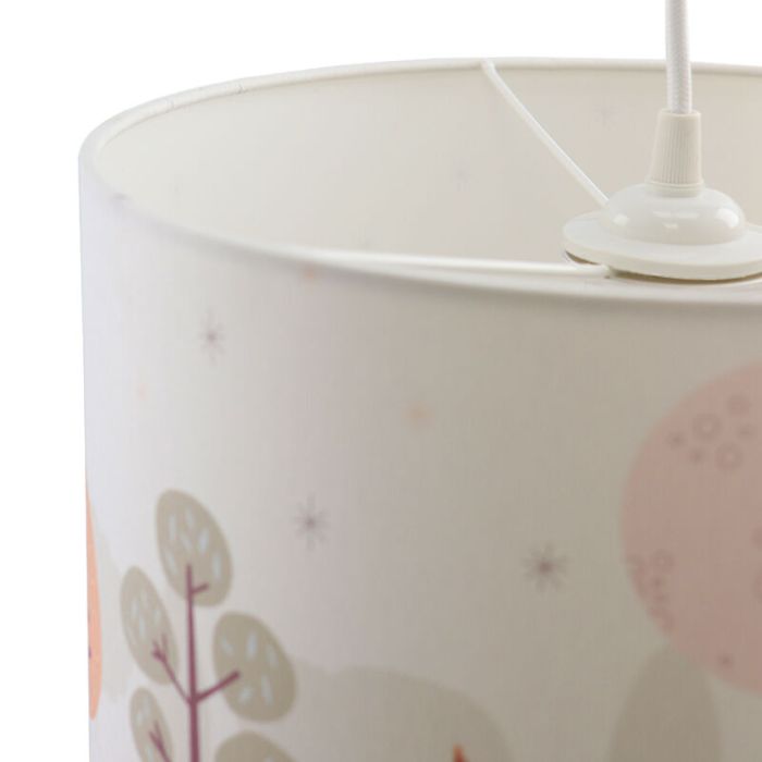 Stoffen kinderkamer hanglamp wit, Bosdiertjes