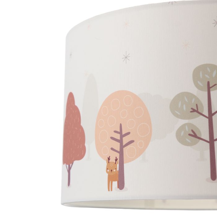 Stoffen kinderkamer hanglamp wit, Bosdiertjes