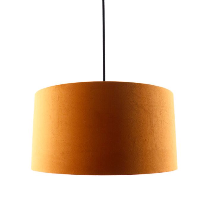 Hanglamp Urvin, oranje met goud velours, 40 cm