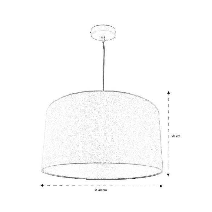 Hanglamp Urvin, oranje met goud velours, 40 cm