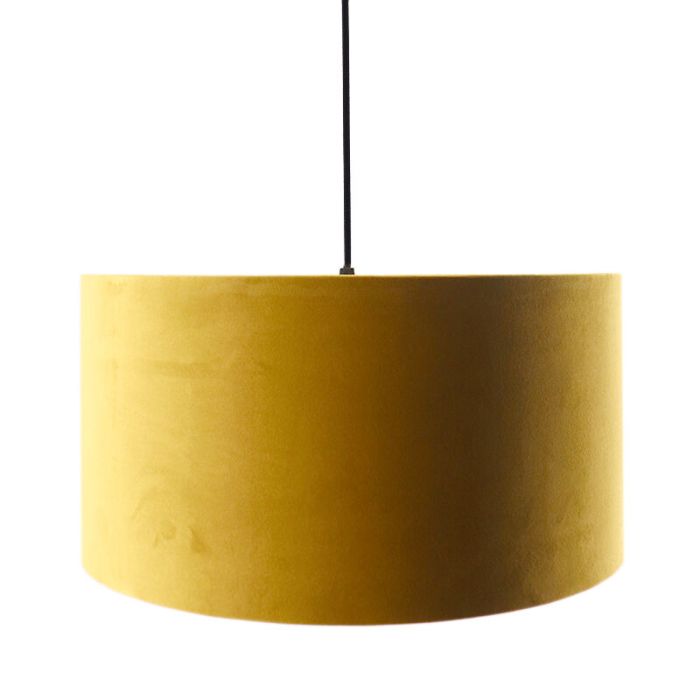 Hanglamp Urvin, geel met goud velours, 50 cm