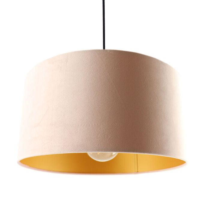 Hanglamp Urvin, roze met goud velours, 50 cm