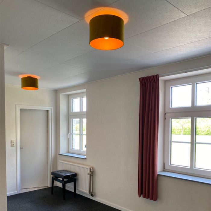 Geel met gouden plafondlamp Krista, 30cm