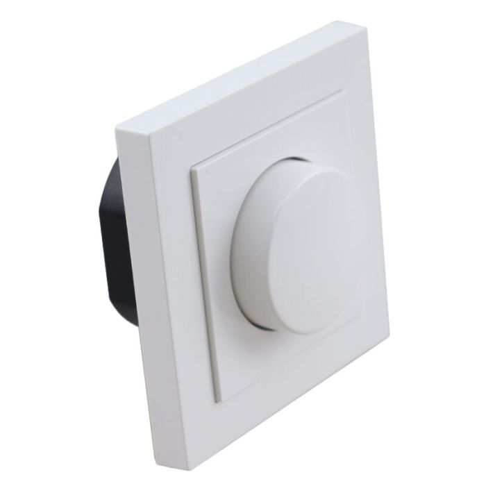 LED dimmer, 0,5 - 200W, met witte afdekraam en centraalplaat