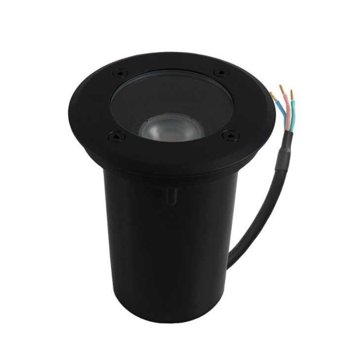 Zwarte grondspot, Clenton, aluminium, IP44