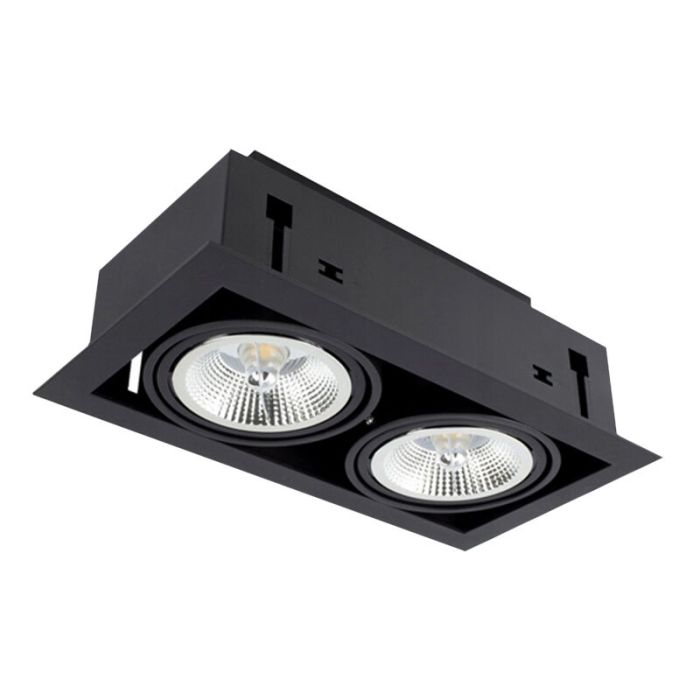 Zwarte inbouwspot Noreen, aluminium, AR111
