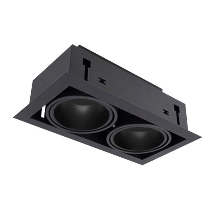 Zwarte inbouwspot Noreen, aluminium, AR111