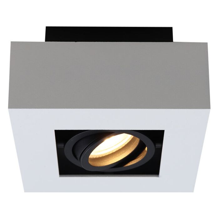 Witte opbouwspot Noraly, aluminium, modern