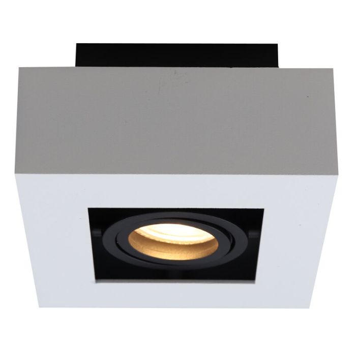 Witte opbouwspot Noraly, aluminium, modern