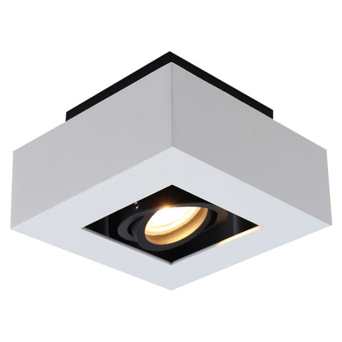 Witte opbouwspot Noraly, aluminium, modern
