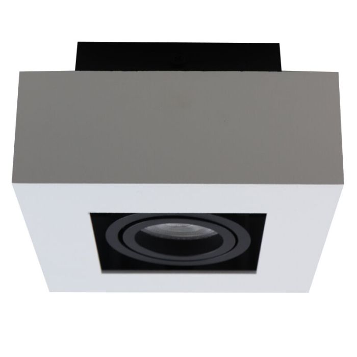 Witte opbouwspot Noraly, aluminium, modern