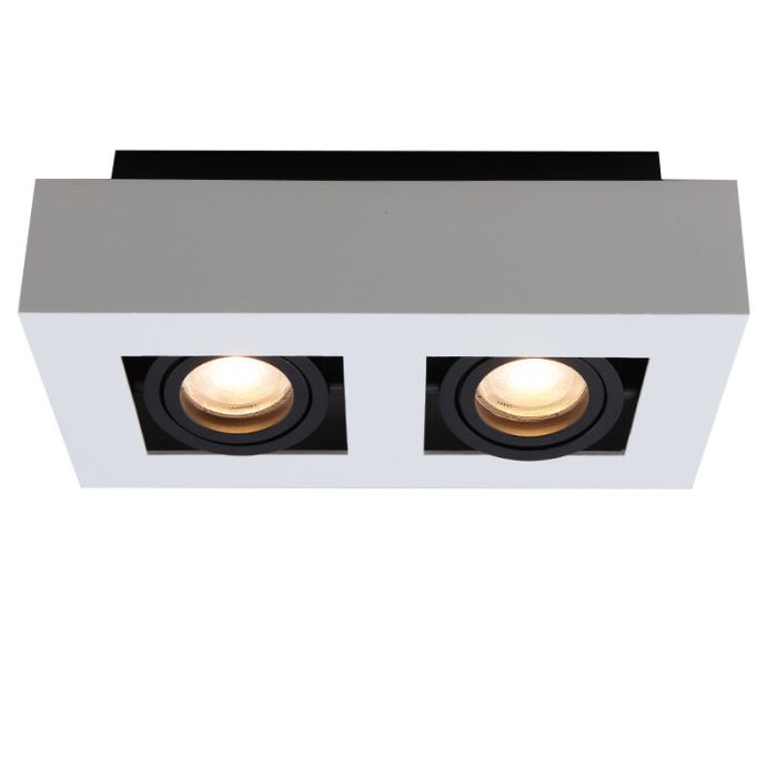 Witte opbouwspot Noraly, aluminium, modern
